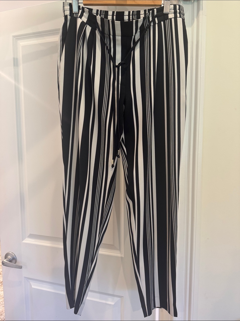 Zara Black and White Vertical Stripe Women’s Pants
